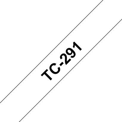Brother TC-291, Cinta de etiquetas laminada, negro sobre blanco, 0,9 cm x 7,7 m - 1