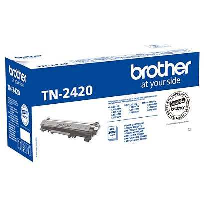 Brother TN-2420, TN2420, Tóner Original, Negro, Alta Capacidad