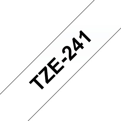Brother TZe-241 Cinta para rotuladora adhesiva, negro sobre blanco, 18 mm x 8 m - 1