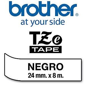 Brother TZe-251 cinta autoadhesiva negro sobre blanco 24 mm.