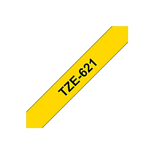 Brother TZe-621 Nastro adesivo per etichettatura, Nero su giallo, 9 mm x 8 m Brother TZe-621 Nastro adesivo per etichettatura, Nero su giallo, 9 mm x 8 m