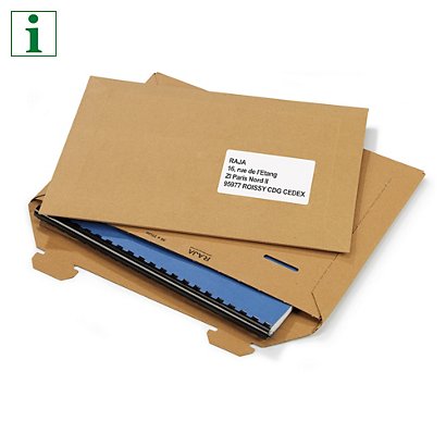 Brown, cardboard envelope with locking flap, 530x430mm, pack of 50 - 1