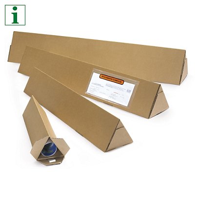 Brown triangular postal boxes, 60X640mm, pack of 25 - 1