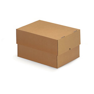Bruine doos van enkelgolfkarton RAJA 33x25x5/9 cm