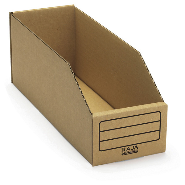 Bruine kartonnen magazijnbakken RAJA 301x101x112mm - 1