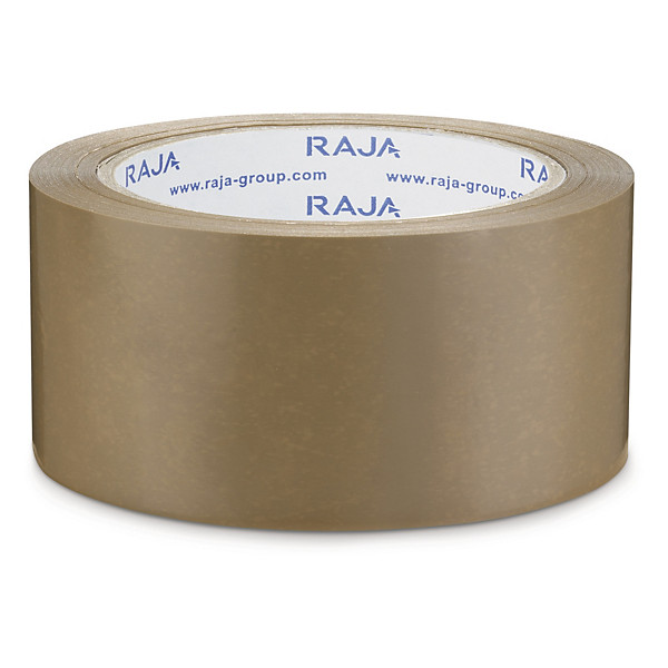 Bruine PVC-tape RAJA 32 micron 48 mm x 100m