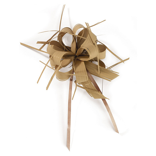 Bruine strik met raffia-effect - 1