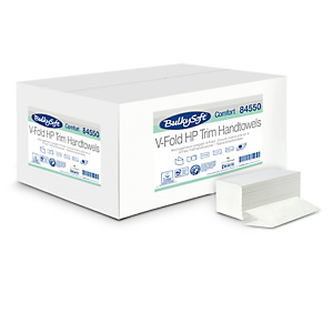 BULKYSOFT Asciugamani piegati a V Comfort - 2 veli - goffratura micro - 17 gr - 21x21 cm - bianco  - conf. 210 pezzi