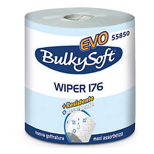 BULKYSOFT Bobina asciugatutto Classic - 2 veli - 26 cm x 176 mt - diametro 26 cm - 18 gr - microgoffrata - bianco BULKYSOFT Bobina asciugatutto Classic - 2 veli - 26 cm x 176 mt - diametro 26 cm - 18 gr - microgoffrata - bianco