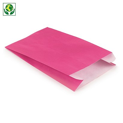 Bunte Papierbeutel 120 x 190 mm pink - 1