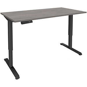 Bureau Actual assis-debout 2 - Réglage électrique en hauteur - L.120 x P.80 cm - Plateau Chêne grisé - Pieds métal Carbone Bureau Actual assis-debout 2 - Réglage électrique en hauteur - L.120 x P.80 cm - Plateau Chêne grisé - Pieds métal Carbone