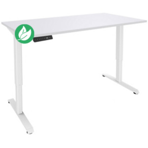 Bureau Actual assis-debout 2 - Réglage électrique en hauteur - L.140 x P.80 cm - Plateau Blanc - Pieds métal Blanc Bureau Actual assis-debout 2 - Réglage électrique en hauteur - L.140 x P.80 cm - Plateau Blanc - Pieds métal Blanc