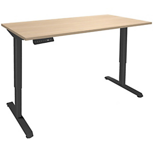 Bureau Actual assis-debout 2 - Réglage électrique en hauteur - L.140 x P.80 cm - Plateau Chêne - Pieds métal Carbone Bureau Actual assis-debout 2 - Réglage électrique en hauteur - L.140 x P.80 cm - Plateau Chêne - Pieds métal Carbone
