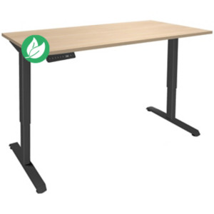Bureau Actual assis-debout 2 - Réglage électrique en hauteur - L.140 x P.80 cm - Plateau Chêne - Pieds métal Carbone Bureau Actual assis-debout 2 - Réglage électrique en hauteur - L.140 x P.80 cm - Plateau Chêne - Pieds métal Carbone
