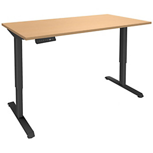 Bureau Actual assis-debout 2 - Réglage électrique en hauteur - L.140 x P.80 cm - Plateau Hêtre - Pieds métal Carbone Bureau Actual assis-debout 2 - Réglage électrique en hauteur - L.140 x P.80 cm - Plateau Hêtre - Pieds métal Carbone
