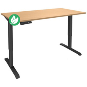 Bureau Actual assis-debout 2 - Réglage électrique en hauteur - L.140 x P.80 cm - Plateau Hêtre - Pieds métal Carbone Bureau Actual assis-debout 2 - Réglage électrique en hauteur - L.140 x P.80 cm - Plateau Hêtre - Pieds métal Carbone