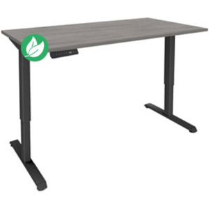 Bureau Actual assis-debout 2 - Réglage électrique en hauteur - L.160 x P.80 cm - Plateau Chêne grisé - Pieds métal Carbone Bureau Actual assis-debout 2 - Réglage électrique en hauteur - L.160 x P.80 cm - Plateau Chêne grisé - Pieds métal Carbone