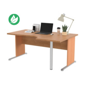 Bureau d'angle compact retour à droite Pronto Bois - L.160 x P.100 cm - Plateau Aulne - Pieds L Hêtre Bureau d'angle compact retour à droite Pronto Bois - L.160 x P.100 cm - Plateau Aulne - Pieds L Hêtre