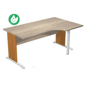 Bureau d'angle compact retour à droite Pronto Bois - L.160 x P.100 cm - Plateau Chêne Canadien - Pieds L Aulne Bureau d'angle compact retour à droite Pronto Bois - L.160 x P.100 cm - Plateau Chêne Canadien - Pieds L Aulne