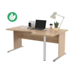 Bureau d'angle compact retour à droite Pronto Bois - L.160 x P.100 cm - Plateau Chêne Canadien - Pieds L Chêne Bureau d'angle compact retour à droite Pronto Bois - L.160 x P.100 cm - Plateau Chêne Canadien - Pieds L Chêne