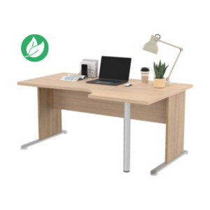 Bureau d'angle compact retour à droite Pronto Bois - L.160 x P.100 cm - Plateau Chêne - Pieds L Chêne Canadien Bureau d'angle compact retour à droite Pronto Bois - L.160 x P.100 cm - Plateau Chêne - Pieds L Chêne Canadien
