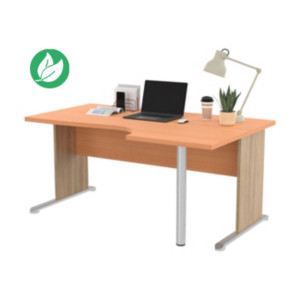 Bureau d'angle compact retour à droite Pronto Bois - L.160 x P.100 cm - Plateau Hêtre - Pieds L Chêne Canadien Bureau d'angle compact retour à droite Pronto Bois - L.160 x P.100 cm - Plateau Hêtre - Pieds L Chêne Canadien