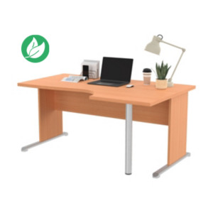 Bureau d'angle compact retour à droite Pronto Bois - L.160 x P.100 cm - Plateau Hêtre - Pieds L Hêtre Bureau d'angle compact retour à droite Pronto Bois - L.160 x P.100 cm - Plateau Hêtre - Pieds L Hêtre