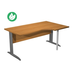 Bureau d'angle compact retour à droite Pronto Métal - L.160 x P.100 cm - Plateau Aulne - Pieds L Anthracite Bureau d'angle compact retour à droite Pronto Métal - L.160 x P.100 cm - Plateau Aulne - Pieds L Anthracite
