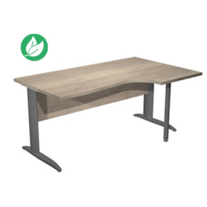 Bureau d'angle compact retour à droite Pronto Métal - L.160 x P.100 cm - Plateau Chêne Canadien - Pieds L Anthracite Bureau d'angle compact retour à droite Pronto Métal - L.160 x P.100 cm - Plateau Chêne Canadien - Pieds L Anthracite