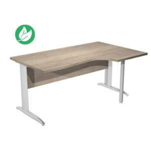 Bureau d'angle compact retour à droite Pronto Métal - L.160 x P.100 cm - Plateau Chêne Canadien - Pieds L Chrome Bureau d'angle compact retour à droite Pronto Métal - L.160 x P.100 cm - Plateau Chêne Canadien - Pieds L Chrome