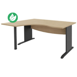 Bureau d'angle compact retour à gauche Activity métal L.180 x P.120 cm - Plateau Chêne clair - Pieds L Anthracite Bureau d'angle compact retour à gauche Activity métal L.180 x P.120 cm - Plateau Chêne clair - Pieds L Anthracite