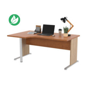Bureau d'angle compact retour à gauche Pronto Bois - L.160 x P.100 cm - Plateau Aulne - Pieds L Chêne Canadien Bureau d'angle compact retour à gauche Pronto Bois - L.160 x P.100 cm - Plateau Aulne - Pieds L Chêne Canadien