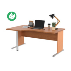 Bureau d'angle compact retour à gauche Pronto Bois - L.160 x P.100 cm - Plateau Aulne - Pieds L Hêtre Bureau d'angle compact retour à gauche Pronto Bois - L.160 x P.100 cm - Plateau Aulne - Pieds L Hêtre