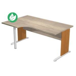 Bureau d'angle compact retour à gauche Pronto Bois - L.160 x P.100 cm - Plateau Chêne Canadien - Pieds L Aulne Bureau d'angle compact retour à gauche Pronto Bois - L.160 x P.100 cm - Plateau Chêne Canadien - Pieds L Aulne