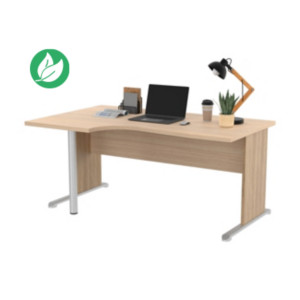 Bureau d'angle compact retour à gauche Pronto Bois - L.160 x P.100 cm - Plateau Chêne - Pieds L Chêne Canadien Bureau d'angle compact retour à gauche Pronto Bois - L.160 x P.100 cm - Plateau Chêne - Pieds L Chêne Canadien
