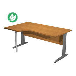 Bureau d'angle compact retour à gauche Pronto Métal - L.160 x P.100 cm - Plateau Aulne - Pieds L Anthracite Bureau d'angle compact retour à gauche Pronto Métal - L.160 x P.100 cm - Plateau Aulne - Pieds L Anthracite