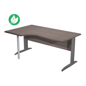 Bureau d'angle compact retour à gauche Pronto Métal - L.160 x P.100 cm - Plateau Cendre - Pieds L Anthracite Bureau d'angle compact retour à gauche Pronto Métal - L.160 x P.100 cm - Plateau Cendre - Pieds L Anthracite