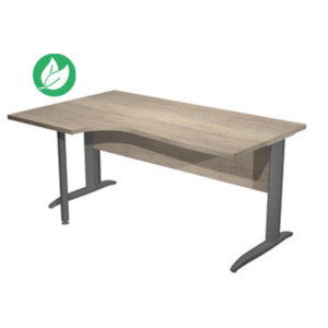 Bureau d'angle compact retour à gauche Pronto Métal - L.160 x P.100 cm - Plateau Chêne Canadien - Pieds L Anthracite Bureau d'angle compact retour à gauche Pronto Métal - L.160 x P.100 cm - Plateau Chêne Canadien - Pieds L Anthracite