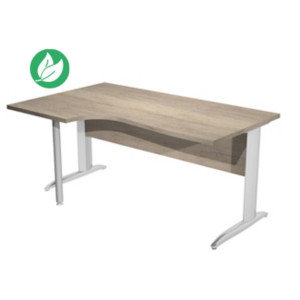 Bureau d'angle compact retour à gauche Pronto Métal - L.160 x P.100 cm - Plateau Chêne Canadien - Pieds L Chrome Bureau d'angle compact retour à gauche Pronto Métal - L.160 x P.100 cm - Plateau Chêne Canadien - Pieds L Chrome