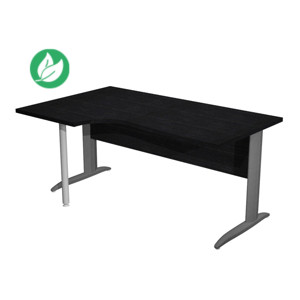Bureau d'angle compact retour à gauche Pronto Métal - L.160 x P.100 cm - Plateau Noir - Pieds L Anthracite Bureau d'angle compact retour à gauche Pronto Métal - L.160 x P.100 cm - Plateau Noir - Pieds L Anthracite