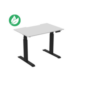 Bureau assis-debout Activ'o - Réglage électrique en hauteur - L.120 x P.80 cm - Plateau Blanc avec échancrure - Pieds métal Noir Bureau assis-debout Activ'o - Réglage électrique en hauteur - L.120 x P.80 cm - Plateau Blanc avec échancrure - Pieds métal Noir