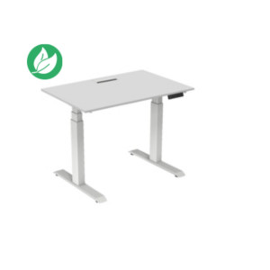 Bureau assis-debout Activ'o - Réglage électrique en hauteur - L.120 x P.80 cm - Plateau Blanc avec top access - Pieds métal Blanc Bureau assis-debout Activ'o - Réglage électrique en hauteur - L.120 x P.80 cm - Plateau Blanc avec top access - Pieds métal Blanc