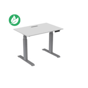Bureau assis-debout Activ'o - Réglage électrique en hauteur - L.120 x P.80 cm - Plateau Blanc avec top access - Pieds métal Gris Bureau assis-debout Activ'o - Réglage électrique en hauteur - L.120 x P.80 cm - Plateau Blanc avec top access - Pieds métal Gris