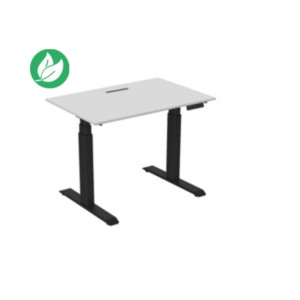 Bureau assis-debout Activ'o - Réglage électrique en hauteur - L.120 x P.80 cm - Plateau Blanc avec top access - Pieds métal Noir Bureau assis-debout Activ'o - Réglage électrique en hauteur - L.120 x P.80 cm - Plateau Blanc avec top access - Pieds métal Noir