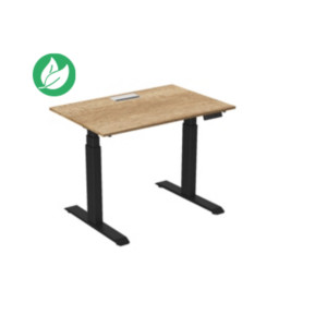 Bureau assis-debout Activ'o - Réglage électrique en hauteur - L.120 x P.80 cm - Plateau Chêne Nebraska avec top access - Pieds métal Noir Bureau assis-debout Activ'o - Réglage électrique en hauteur - L.120 x P.80 cm - Plateau Chêne Nebraska avec top access - Pieds métal Noir