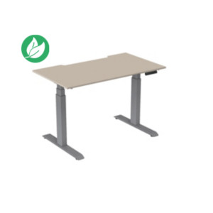 Bureau assis-debout Activ'o - Réglage électrique en hauteur - L.140 x P.80 cm - Plateau Argile avec échancrure - Pieds métal Gris Bureau assis-debout Activ'o - Réglage électrique en hauteur - L.140 x P.80 cm - Plateau Argile avec échancrure - Pieds métal Gris