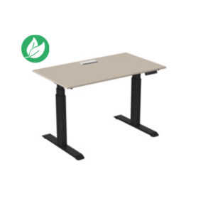 Bureau assis-debout Activ'o - Réglage électrique en hauteur - L.140 x P.80 cm - Plateau Argile avec top access - Pieds métal Noir Bureau assis-debout Activ'o - Réglage électrique en hauteur - L.140 x P.80 cm - Plateau Argile avec top access - Pieds métal Noir