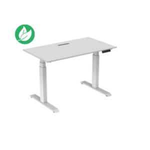 Bureau assis-debout Activ'o - Réglage électrique en hauteur - L.140 x P.80 cm - Plateau Blanc avec top access - Pieds métal Blanc Bureau assis-debout Activ'o - Réglage électrique en hauteur - L.140 x P.80 cm - Plateau Blanc avec top access - Pieds métal Blanc