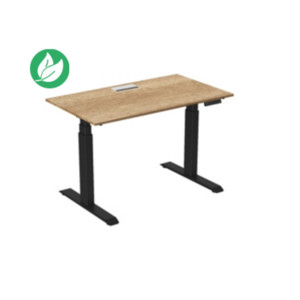 Bureau assis-debout Activ'o - Réglage électrique en hauteur - L.140 x P.80 cm - Plateau Chêne Nebraska avec top access - Pieds métal Noir Bureau assis-debout Activ'o - Réglage électrique en hauteur - L.140 x P.80 cm - Plateau Chêne Nebraska avec top access - Pieds métal Noir