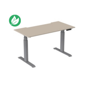 Bureau assis-debout Activ'o - Réglage électrique en hauteur - L.160 x P.80 cm - Plateau Argile avec échancrure - Pieds métal Gris Bureau assis-debout Activ'o - Réglage électrique en hauteur - L.160 x P.80 cm - Plateau Argile avec échancrure - Pieds métal Gris